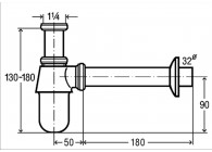 Viega lavabosifon naakt 5/4chroom                       v1