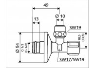 SCHELL stopkraan met roset 1/2 chroom