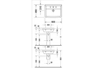 Duravit Starck III lavabo 60cm wit