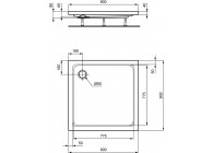 IS Hit S Hotline tub 90x90x7.5cm wit