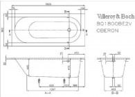 VB Oberon 1800 x 800 mm Wit Alpin Rechthoekig bad