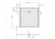 VB Futurion Flat 900 x 900 x 17 mm Wit Alpin Vierkant douch