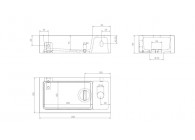 Clou flush 3 fontein 36x18cm kraangat rechts glanzend wit