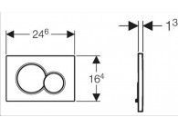 Geberit Sigma01 duwplaat mat chroom dubbele spoeling