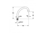 Grohe hu-uitloop chr 140mm voor 26014