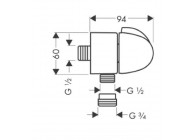 HG Fixfit E muuraansluitboch t + stop chr