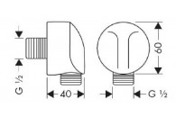 HG Fixfit muuraansluitbocht DN15 chr