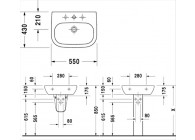 Duravit wast. 55 cm D-Code wit