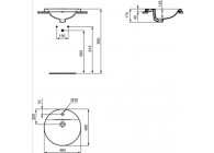 IS Connect Inbouwwastafel Ø480 mm met doorgestoken kraangat
