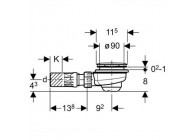 Geberit Uniflex douche afvoer 90mm