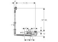 Geberit uniflex badgarnituur grote baden, chroom