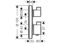 HG Ecostat S inb. Therm met stopkraan afw set