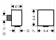 HG Fixfit Sqaere muuraansluitbocht chroom