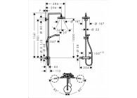 HG Croma Select S Showerpipe 180 2jet Ecosmart chroom/wit