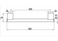 Emco System 2 badgreep, 300mm, chroom