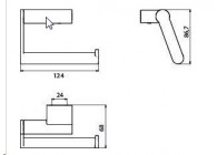 Emco System 2 papierhouder zonder deksel, chroom