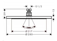 HG Croma 280 hoofddouche 1jet Ecosmart chroom