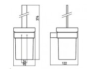 Emco Loft  wc borstel wandmodel gesatineerd glas/chroom
