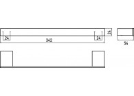 Emco Loft badgreep, achterzijde afgerond, 345