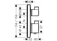 HG ecostat Square voor 2 sys teem omsteller+stopkr