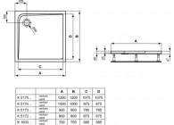 IS Ultra Light Douchebak 900x900x40 mm glanzend wit