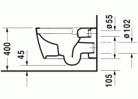 DURAVIT Me Wandcloset wit buitenzijde wit zijdemat