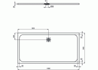 IS Ultra Flat S Douchebak 1800x900x30 mm pure white