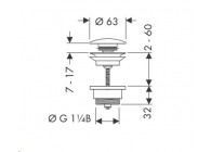 HG plug Push Open voor wastafel chroom