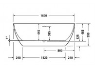 Duravit Durakanto 160x75 wit vrijstaand bad incl. afvoer