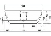 Duravit Durakanto 168x80 wit vrijstaand bad incl. afvoer