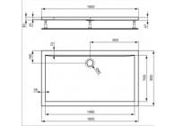 IS Ultra Light Douchebak 1600x900x40 mm glanzend wit