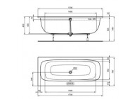 IS I.Life duobad inbouw 1700x750mm glanzend wit