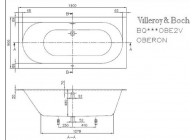 VB Oberon 1900 x 900 mm Wit Alpin Rechthoekig bad