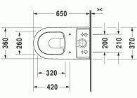 Duravit Staand toilet Kombi 650mm ME by STARCK Wit, Diepsp.,