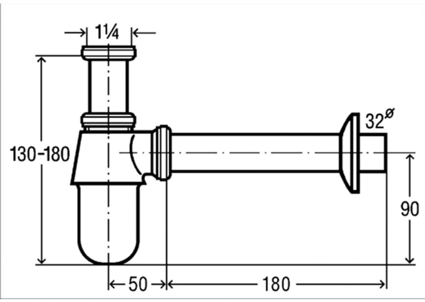 Viega lavabosifon naakt 5/4chroom                       v1