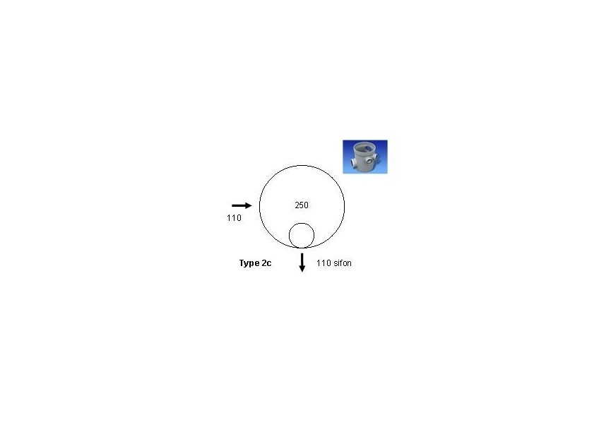 Wavin sifonput type 2c dia 250 250mm 1x110 1x110SIFON links