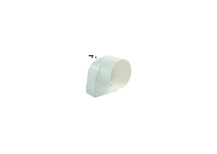 Nicoll ventilatie 110x53 adaptor vk/rond 90gr