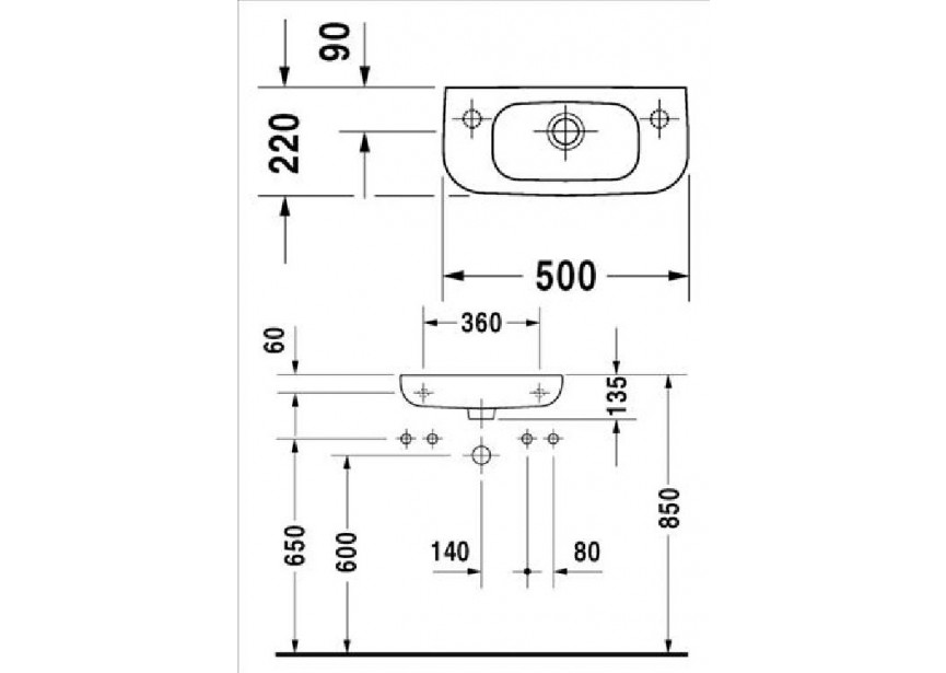 Duravit D-Code fontein 50cm wit