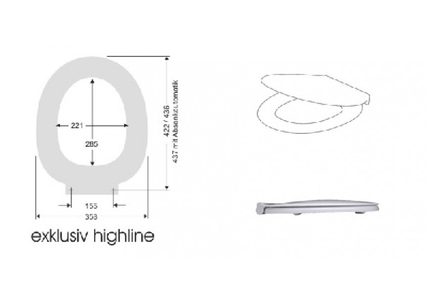 Pagette Exklusiv Highline wc-zitting softclose wit