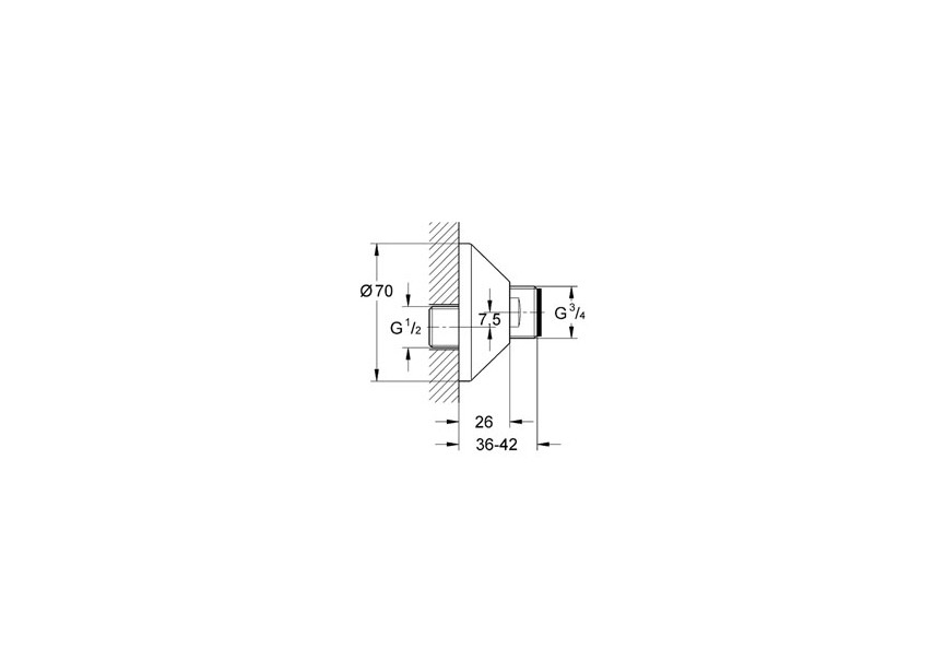 Grohe S-koppeling 1/2 x 3/4