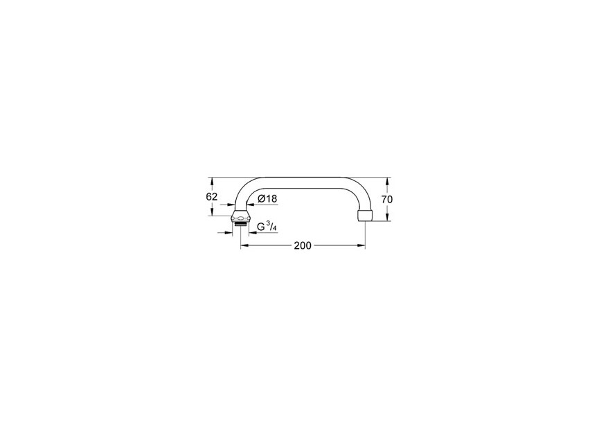 Grohe u-uitloop chr 200mm