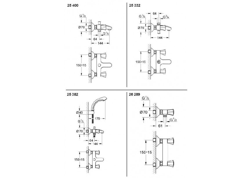 Grohe Costa L mengkraan bad/ douche chroom