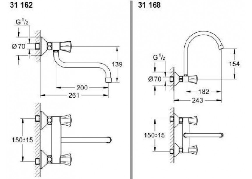 Grohe Costa L mengkraan gootsteen chroom