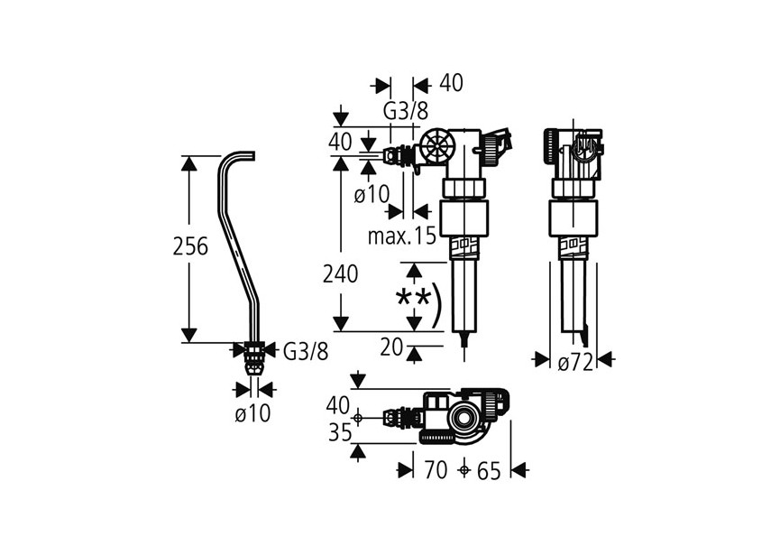 Grohe vlotterkraan 1/2