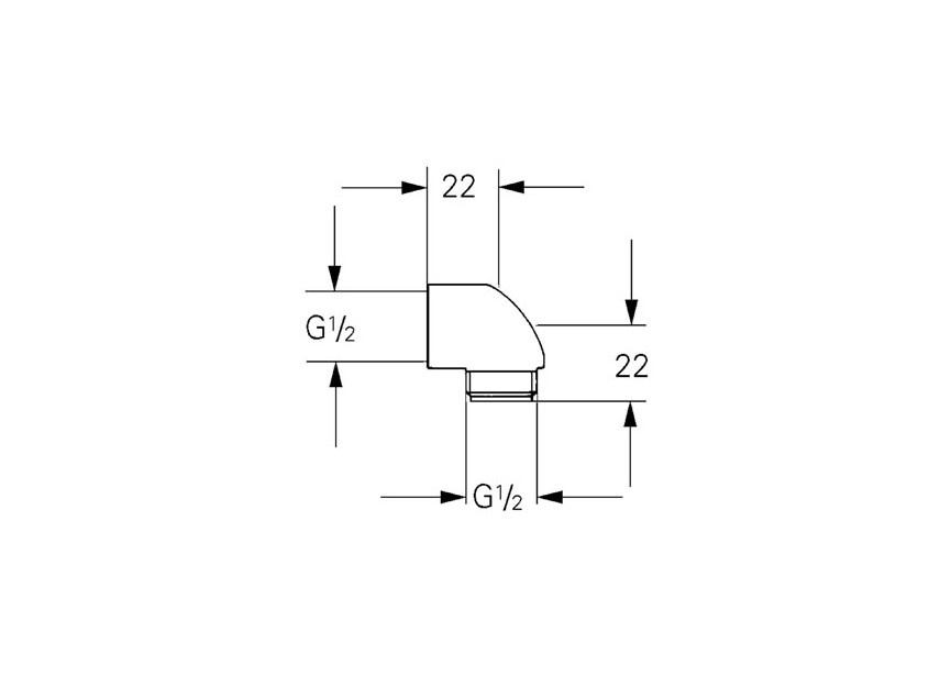 Grohe kniestuk 1/2 f x 1/2 m c hr