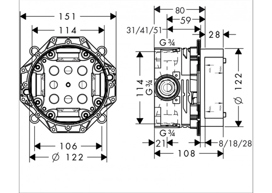 HG iBox universeel inbouwdeel 01800180