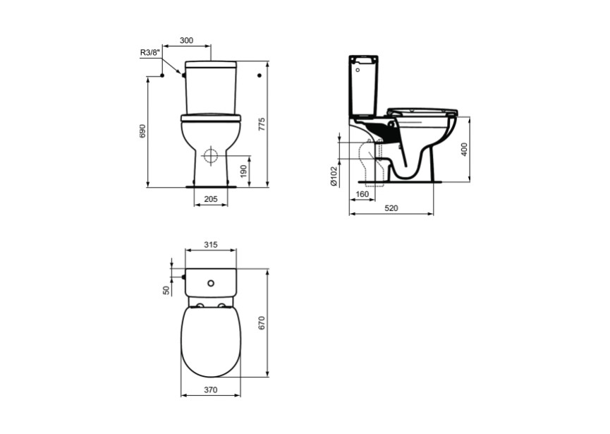 IS Connect Reservoir Cube 3/6 liter (zij-aansluiting)