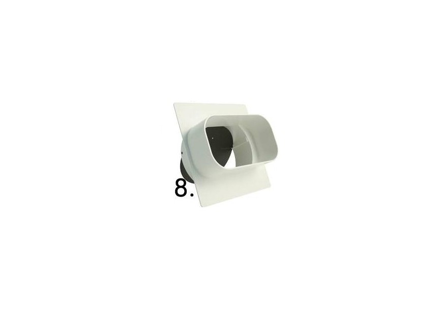 Nicoll ventilatie 150x80 adaptor rond/plat met terugslagklep