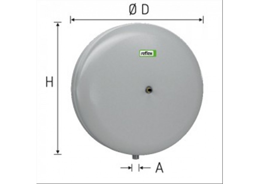 Reflex C 12, grijs, expansievat butyl balg,cil.3 bar/1 bar