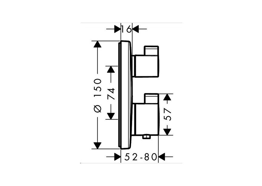 HG Ecostat S inb. therm met stop/omstel